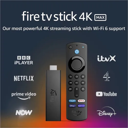 Fire TV Stick 4K Max | streaming device, Wi-Fi 6, Alexa Voice Remote