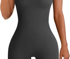 Womens Bodysuits One Piece Tank Top Jumpsuit Ribbed