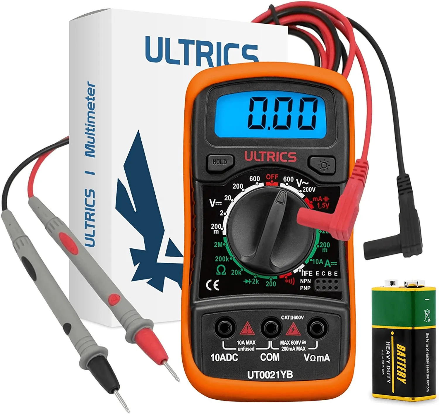 Voltmeter Ampmeter Ohmmeter Circuit Checker with Backlight LCD Test Leads