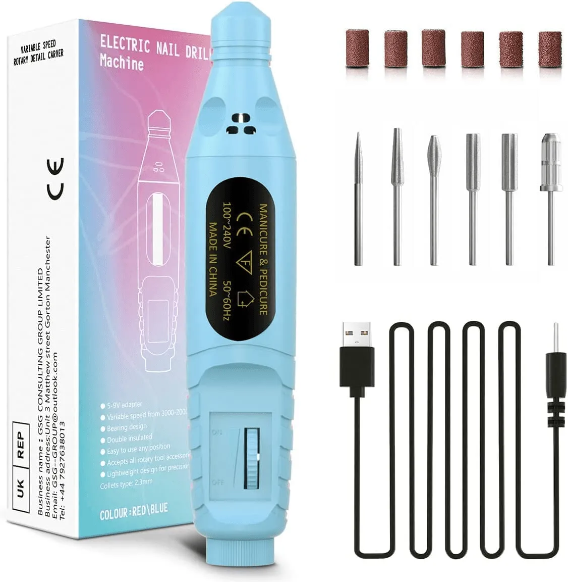 Manicure Pedicure Set with Drill Bits for Nail Salon DIY Manicure