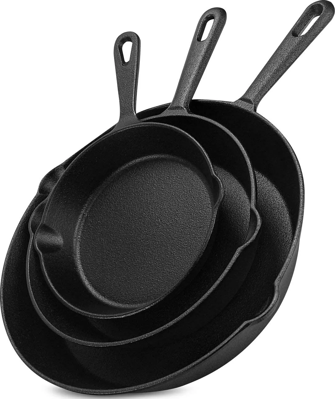 Pre-Seasoned Skillet Frying Pans for Indoor and Outdoor