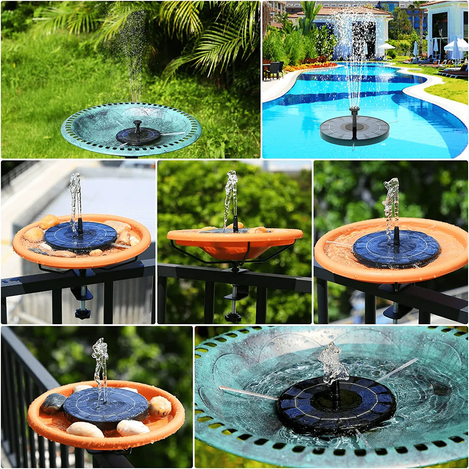 Solar Fountain Height-adjustable Bird Feeder Bracket