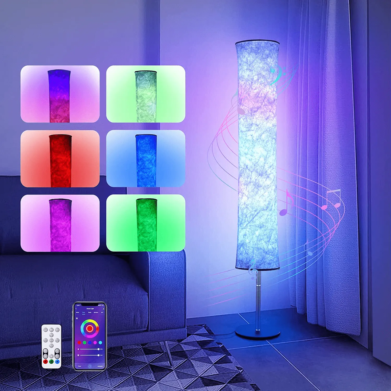 Dimmable Floor Lamp Standing Lamp with Smart APP and Remote Control