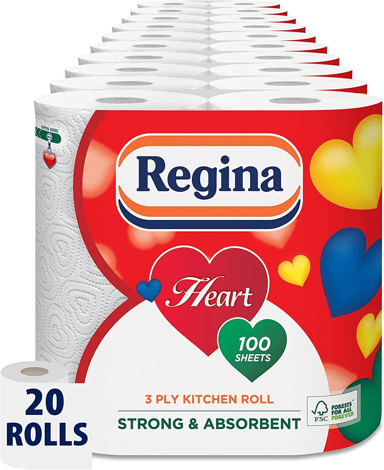 Regina Heart Kitchen Towels Rolls