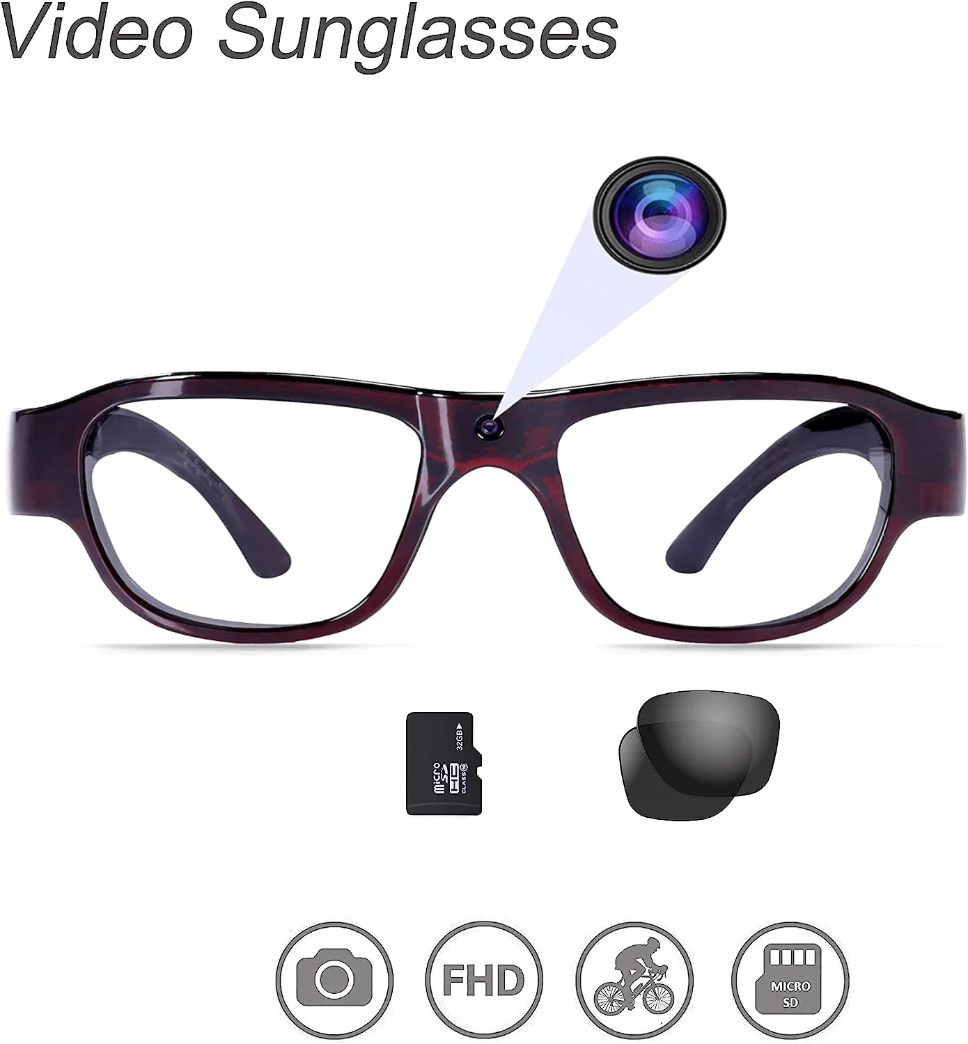 Sunglasses with Ultra HD Outdoor Sports Action Camera