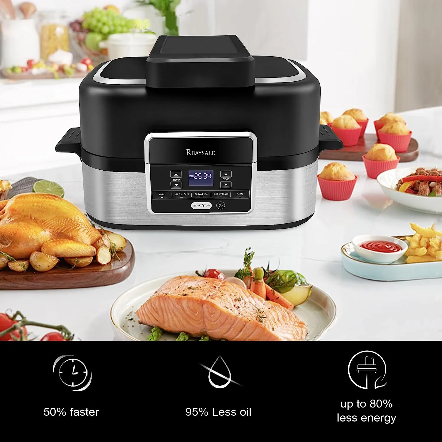 Health Grill And Air Fryer Smokeless Electric Grill