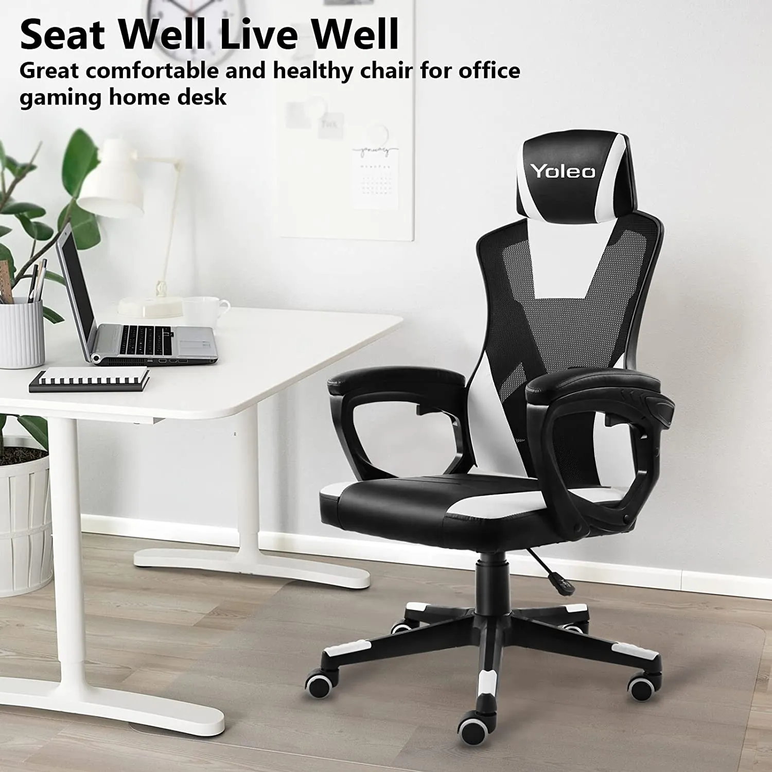 Ergonomic Home Office Desk Chair Lumbar Support