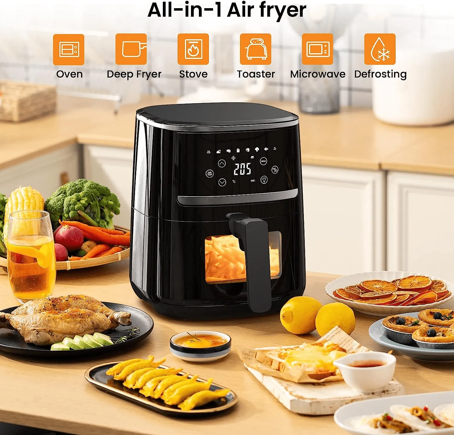 Air Fryer Oven Oil-Free Touch Screen with Low Noise