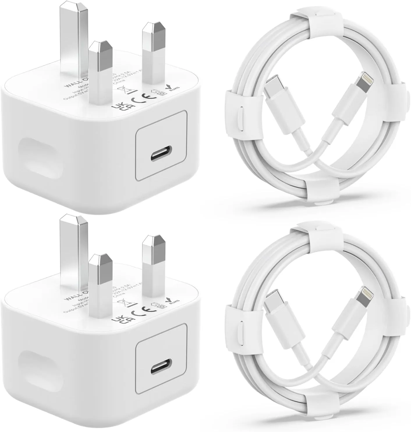 USB C Power Adapter with Fast Charging Cables