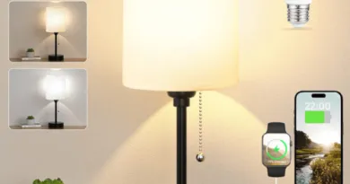 Small Table Lamp with Charging USB C and A Ports