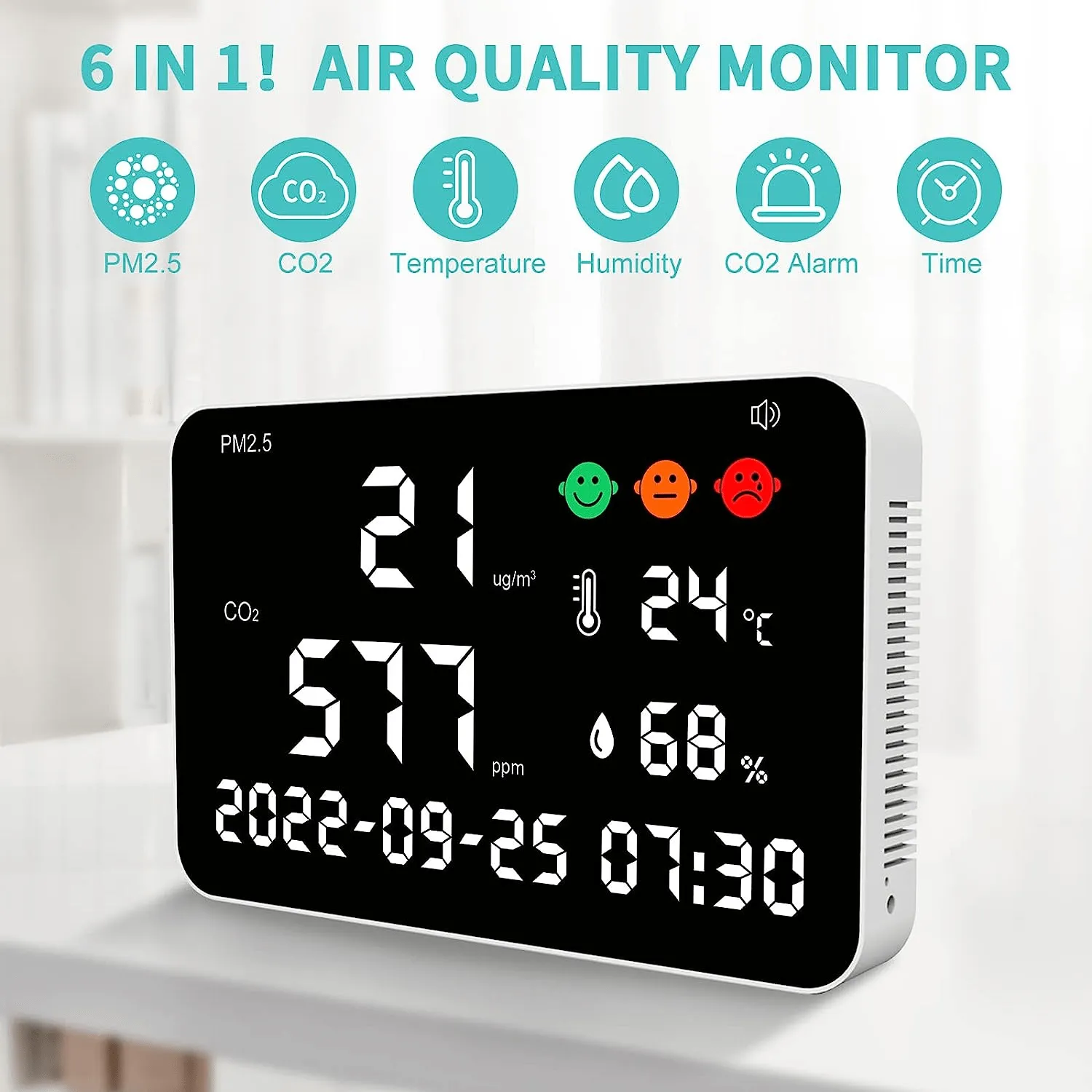 Wall Mount CO2 Detector Act on Air Pollution Monitor