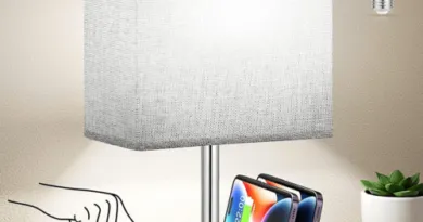 Touch Bedside Lamp with USB C and USB A Charging Ports