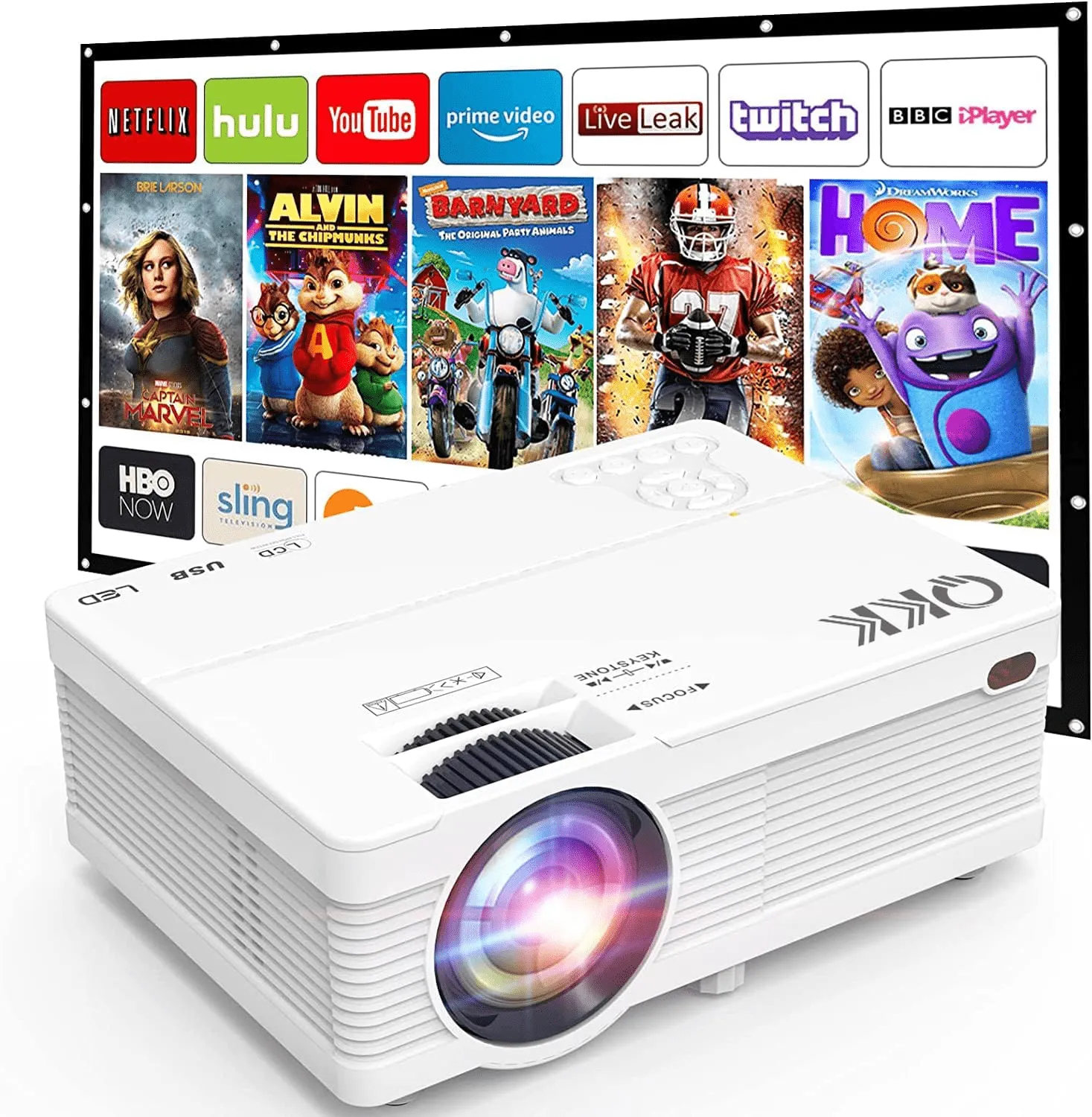 Multimedia Outdoor Home Theater Movie Projector