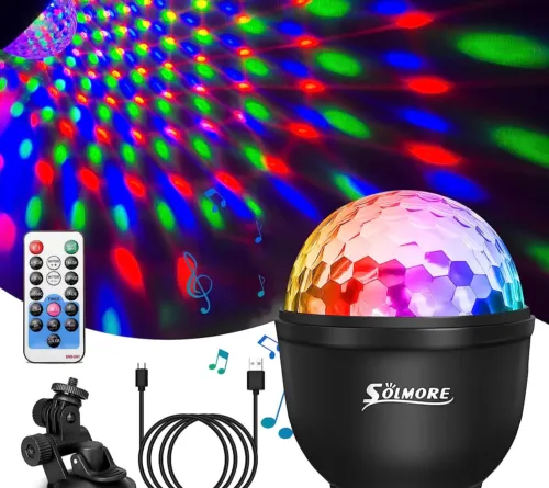 Portable LED Stage Lighting with Rotation RGB Disco Ball