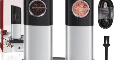 Electric Salt and Pepper Grinder Set with Wireless Recharging Base