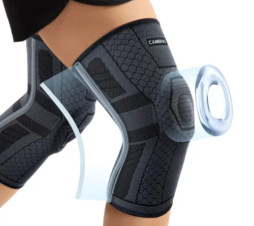 Knee Brace with PMMA Side Stabilizers and Patella Knee Pad