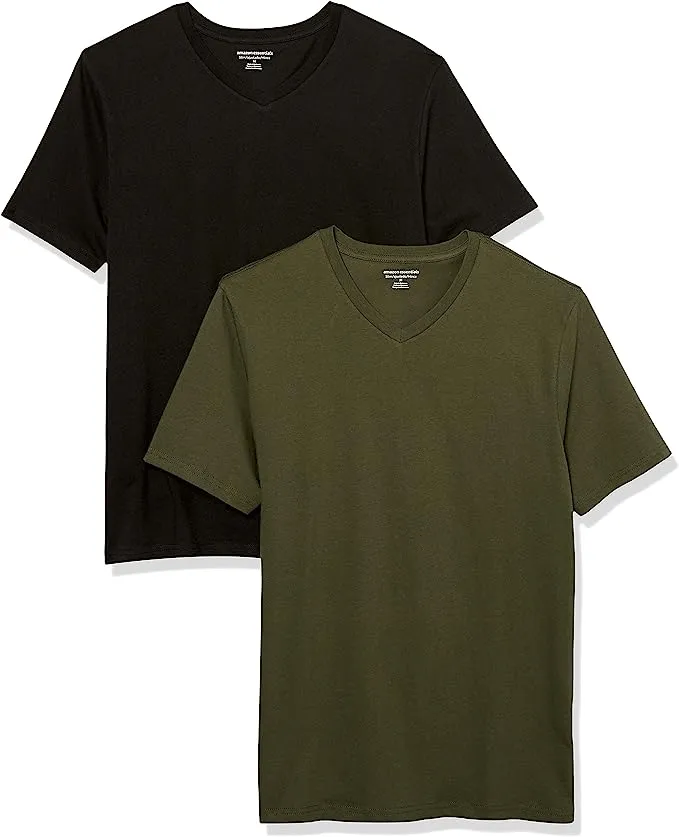 Men's SlimFit Short Sleeve V-Neck T-Shirt Double Pack