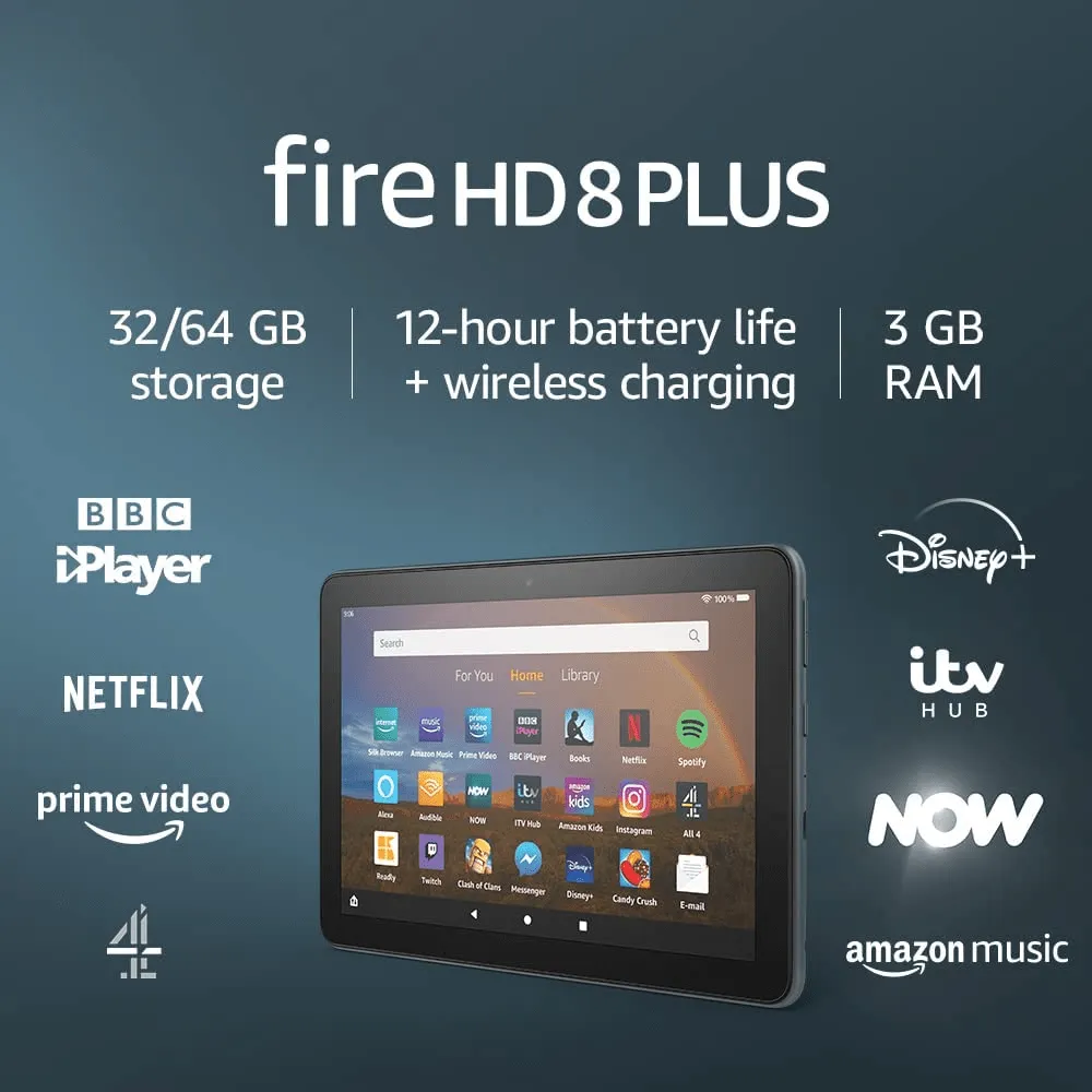 Fire HD 8 Plus tablet for portable entertainment