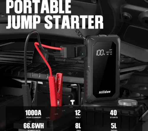 Portable Auto Jump Starter with Smart Booster Jump Leads