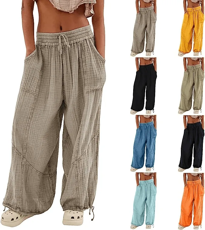 High Waist Wide Leg Pants Casual Palazzo Pants Harem Sweatpants