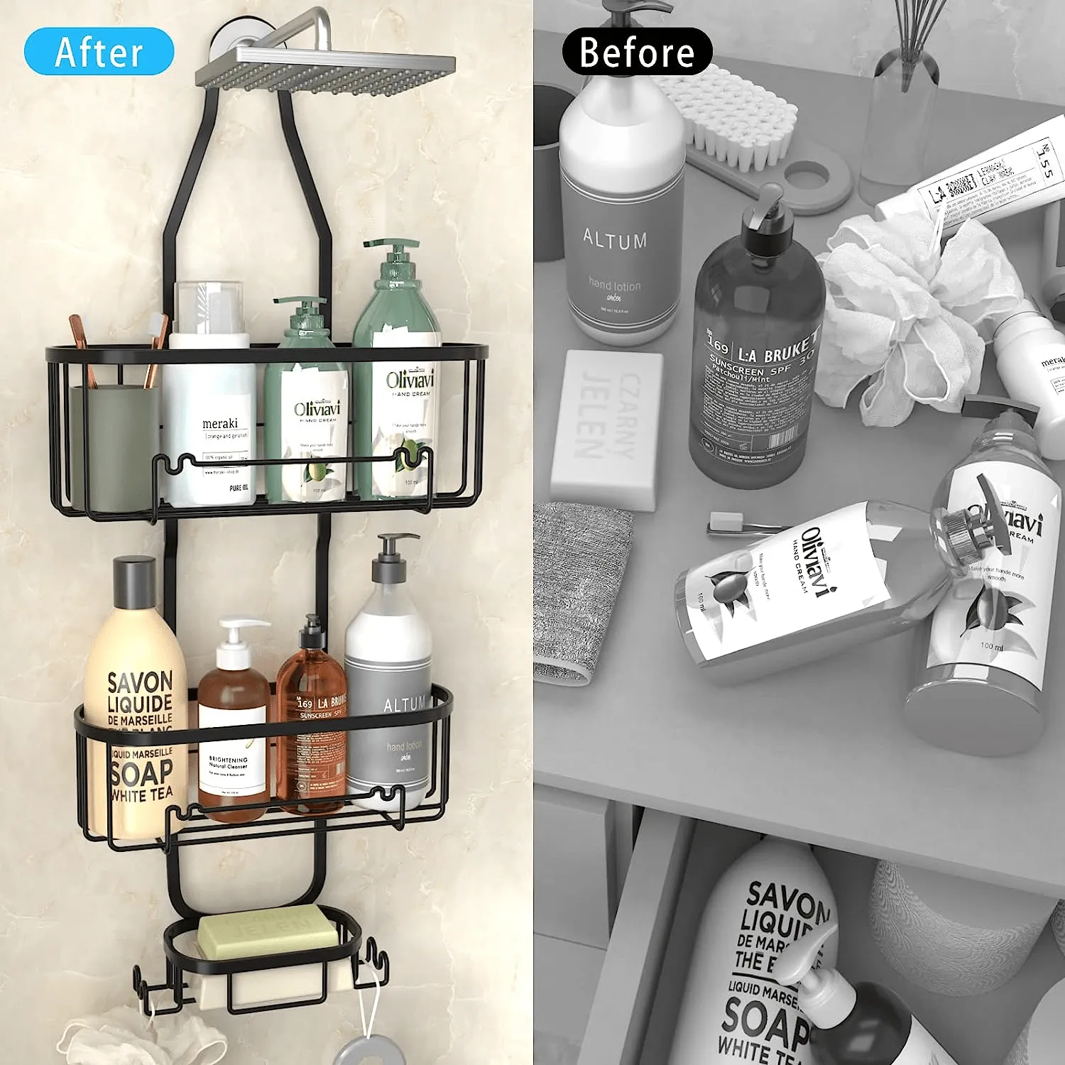 Bathroom Storage Shower Shelf with Soap Dish