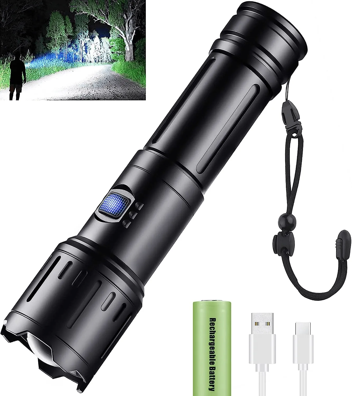 Powerful Tactical Torch LED Super Bright Rechargeable