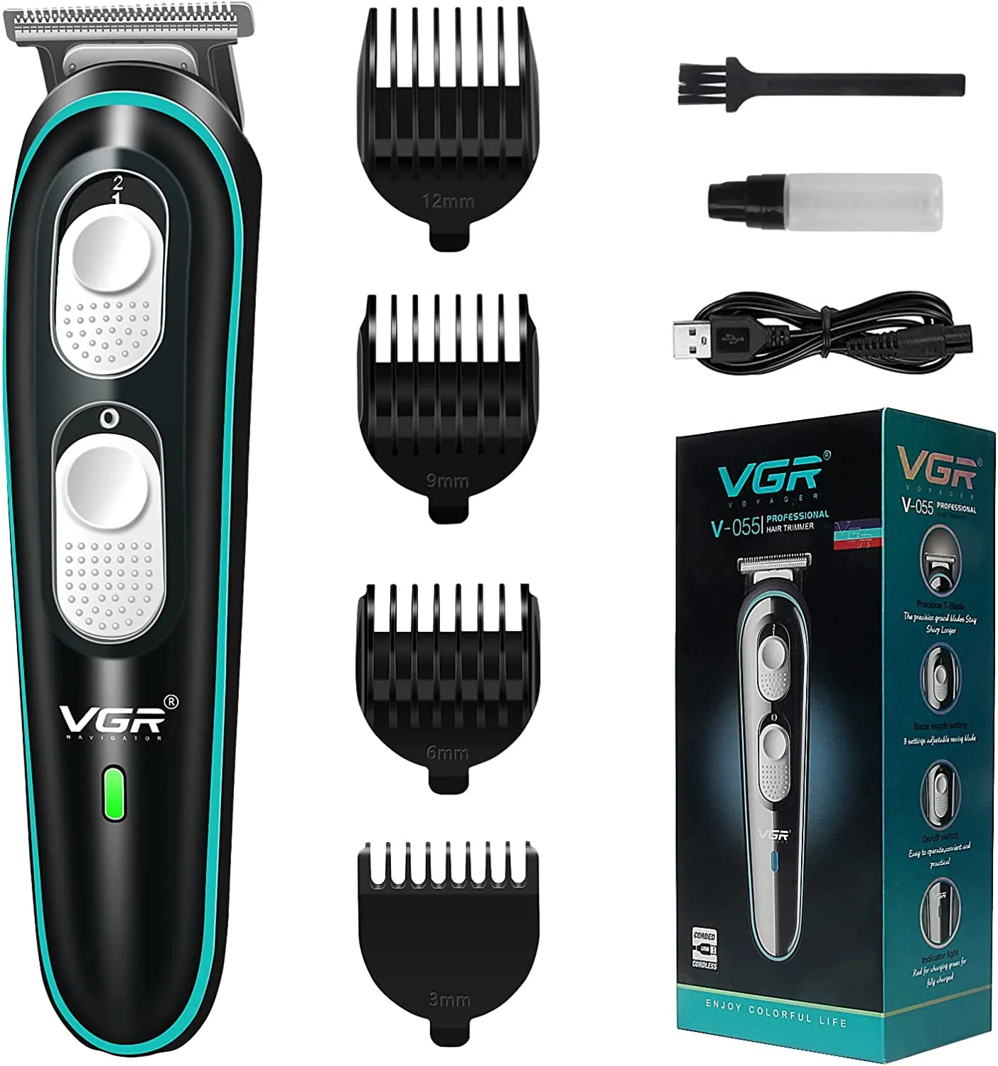 Professional Hair Clippers USB Rechargeable Hair Trimmer Cordless