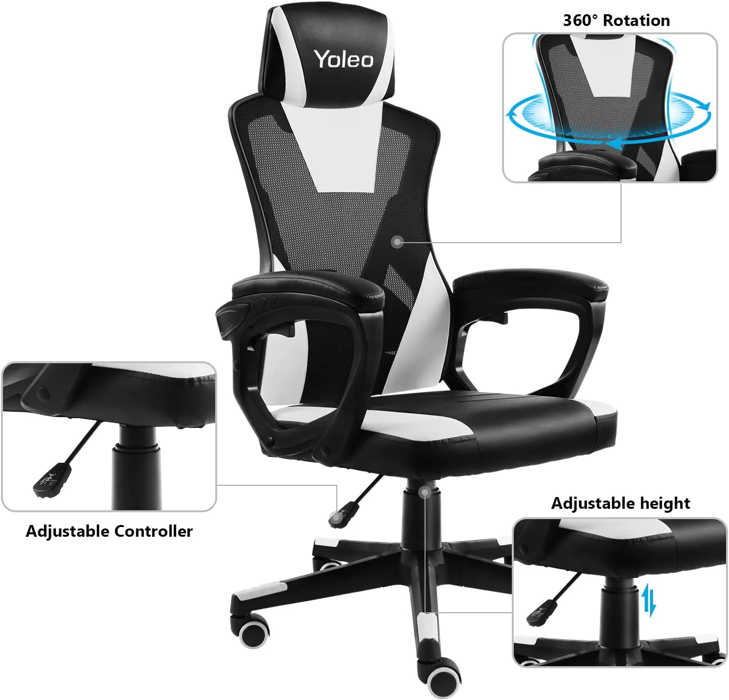 Ergonomic Home Office Desk Chair with Lumbar and Support High Back