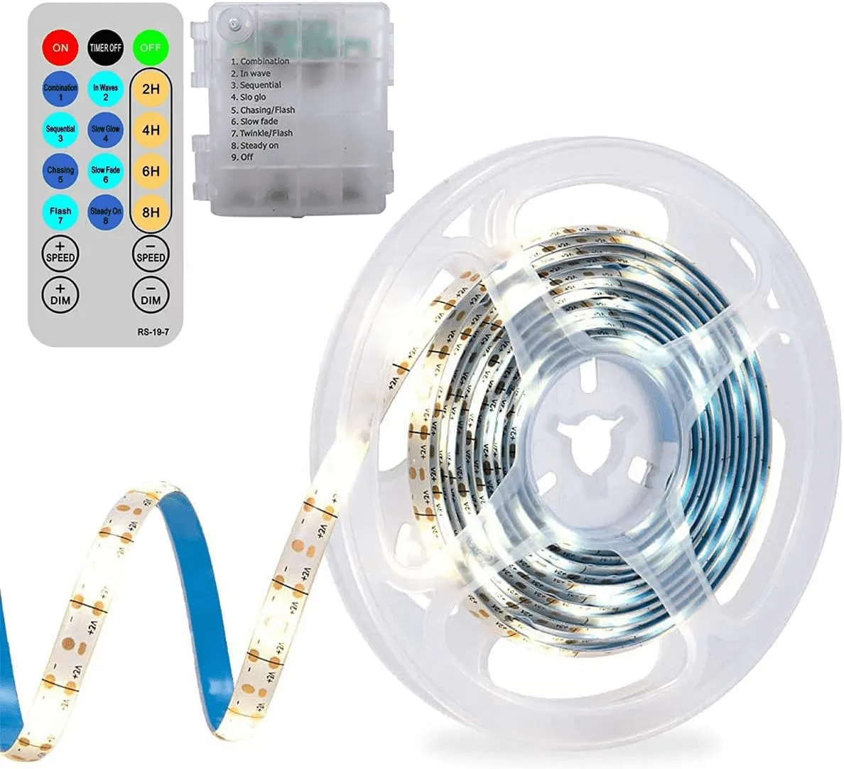 LED Strip Lights with Remote and Timer Dimmable Self-Adhesive