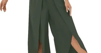 Culottes Wrap Trousers with Slit Palazzo Pants