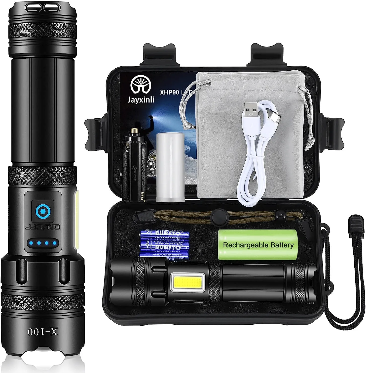 Rechargeable LED Torch Bright Tactical Flashlight