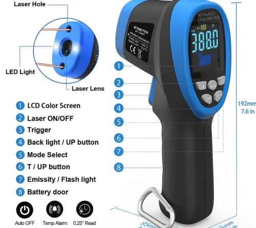 Pyrometer Non Contact Laser Infrared Thermometer Gun