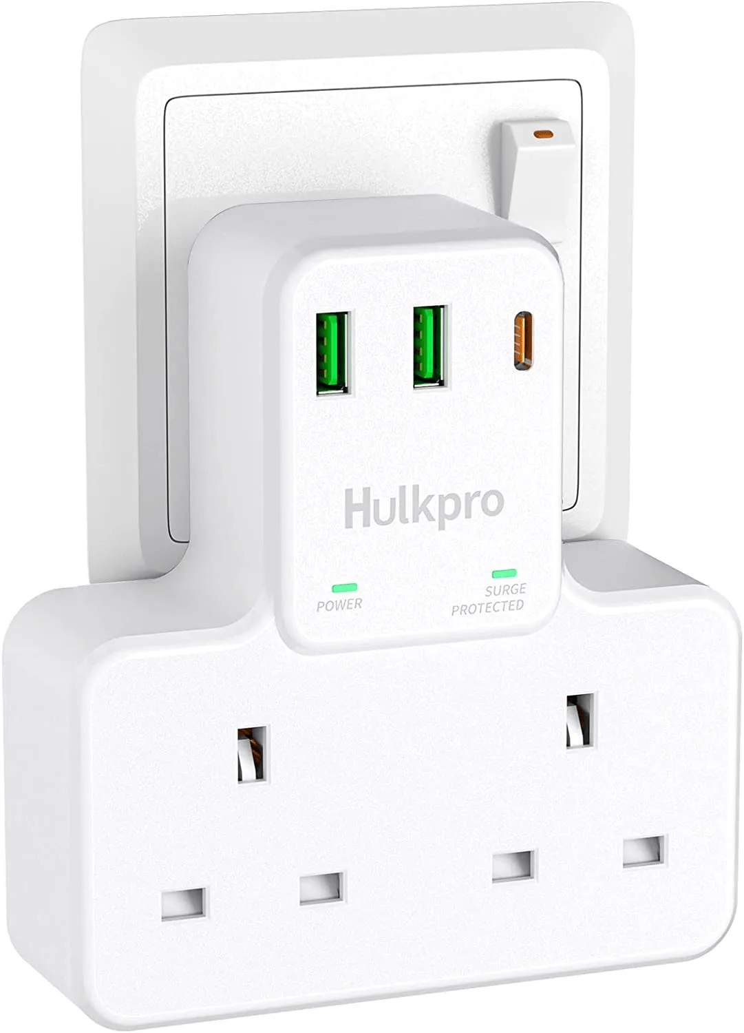 Multi Wall Sockets Surge Protected with US ports