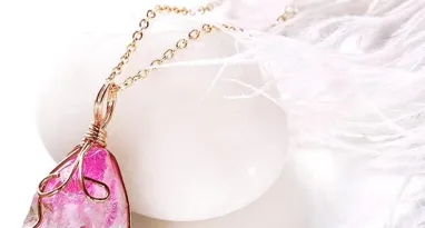 Rainbow Color Irregular Crystal Rock Pendant Necklace