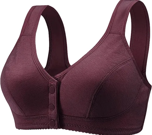 Womens Front Fastening Wide Straps Sports Bra