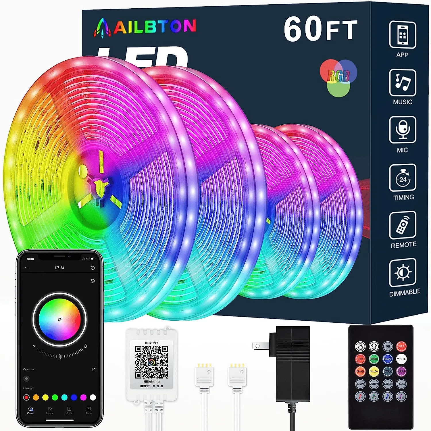 RGB Led Light Strips Music Sync Color Changing