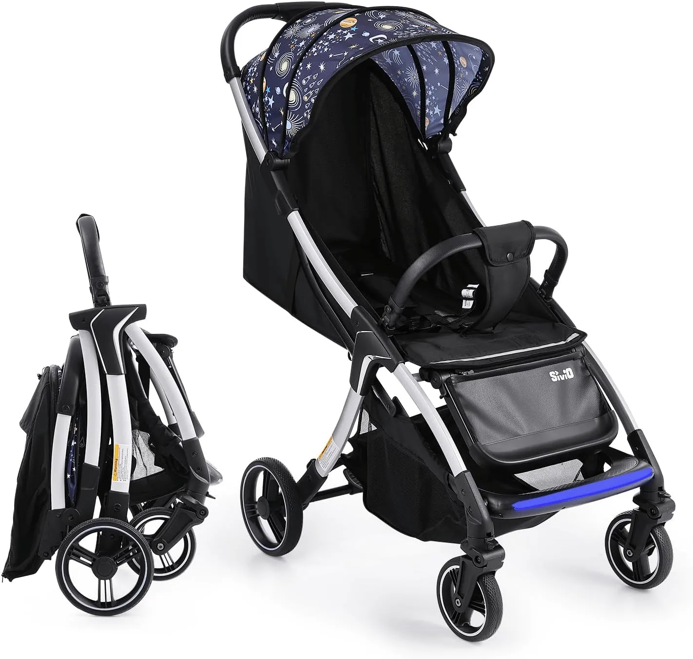 Pushchair All Aluminum Frame Baby Stroller Multiposition