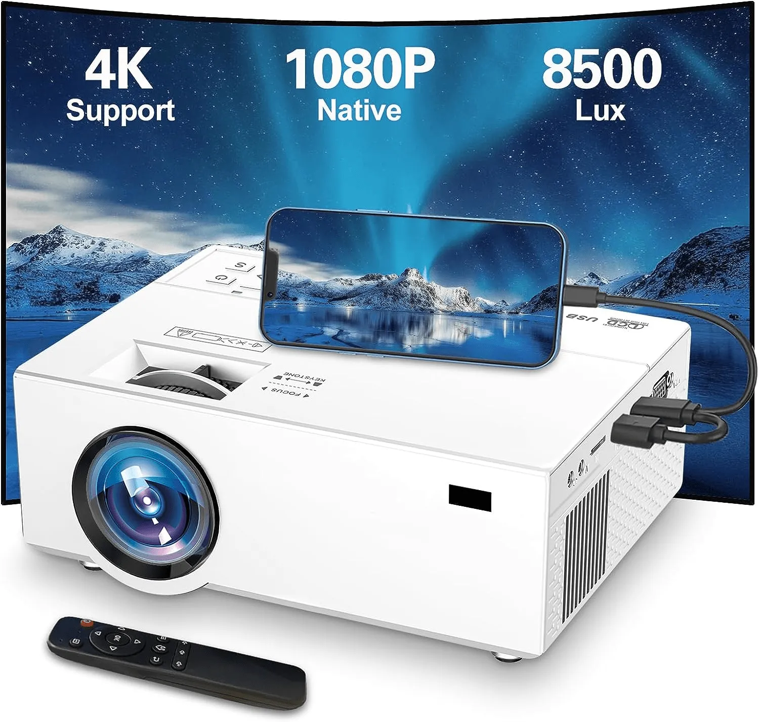 Home cinema projector Compatible ​with TV Stick