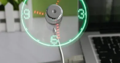 Mini LED Clock Fan with Flexible Gooseneck
