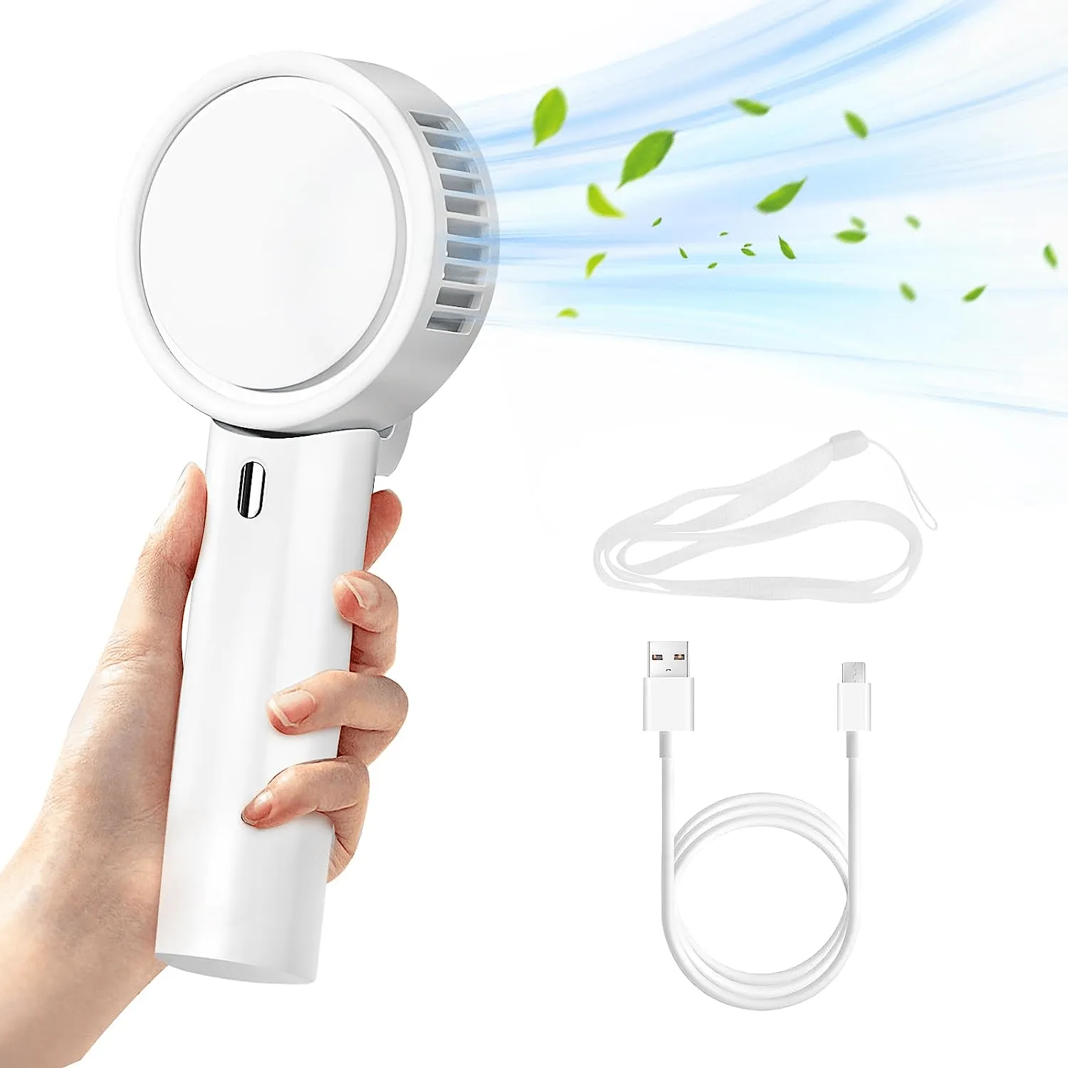 Ultra Quiet Hand Held Fan Rechargeable Battery Operated