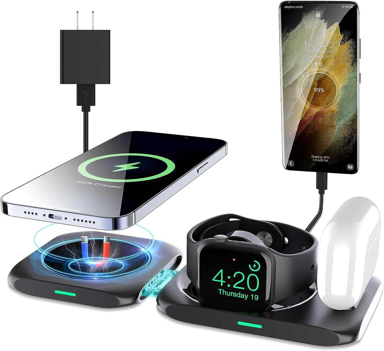 Magnetic Wireless Folding Charging Station