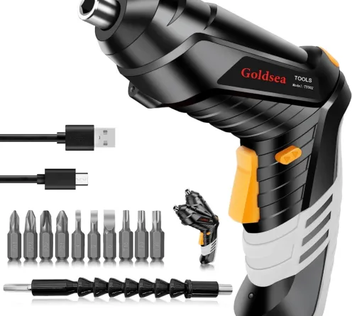 Electric Screwdrivers Cordless Handle with Rechargeable Lithium-Ion Battery and LED