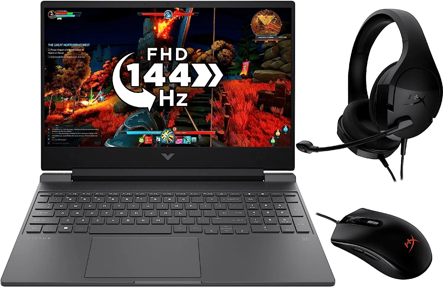 HP Victus Gaming Laptop Bundle with Mouse and Headset