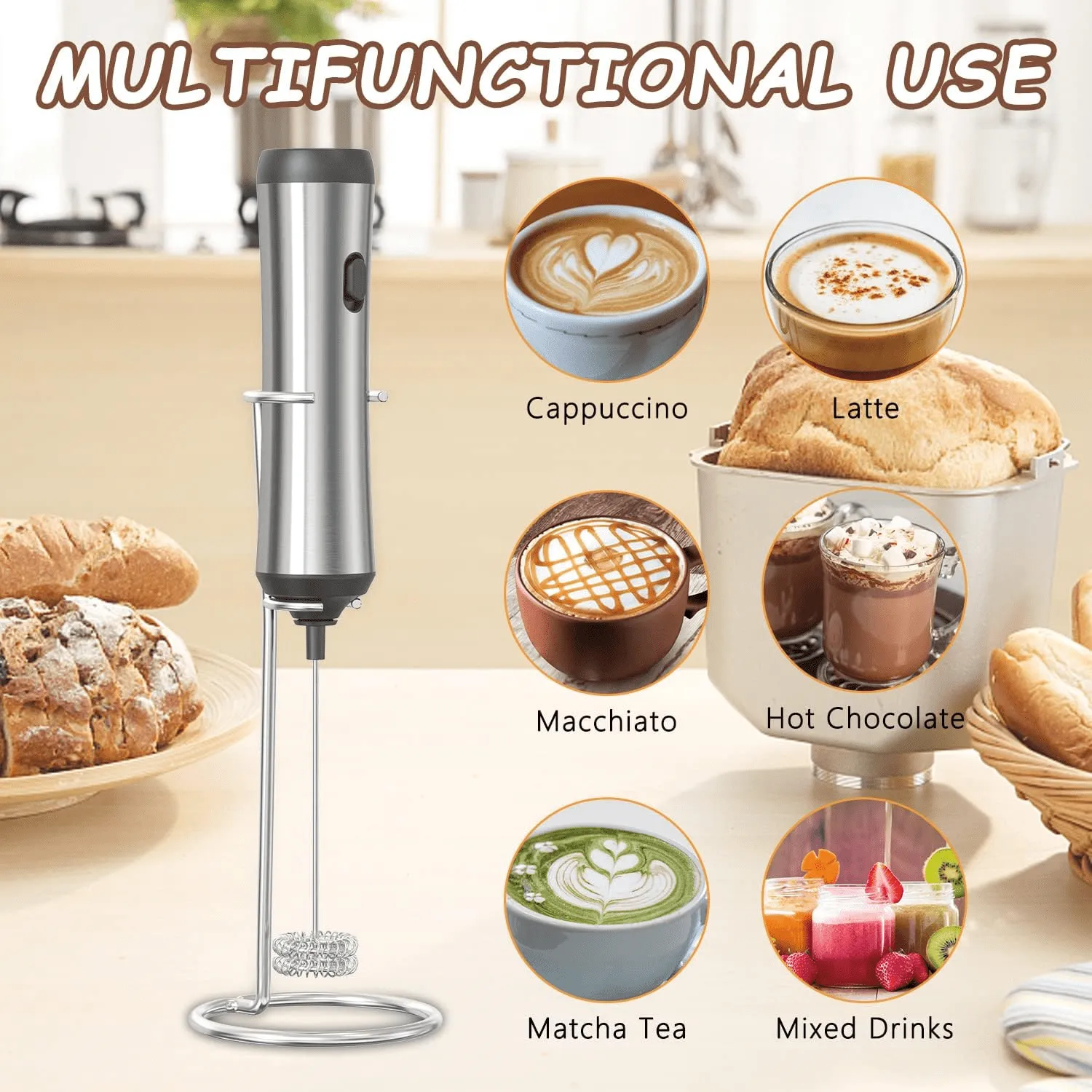 USB charging Milk Frother Handheld Electric