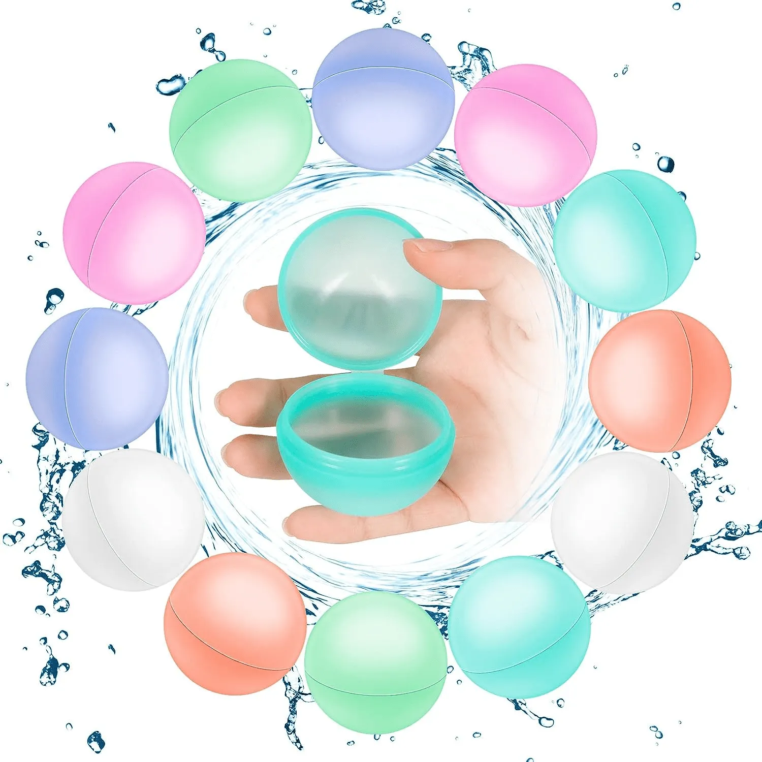 Reusable Water Bomb Balloons Self-Sealing Silicone Water Splash Ball