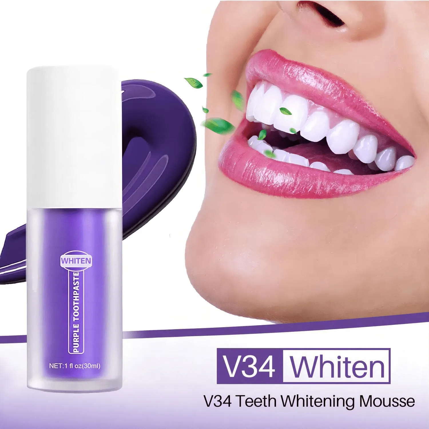 Purple Toothpaste for Teeth Whitening