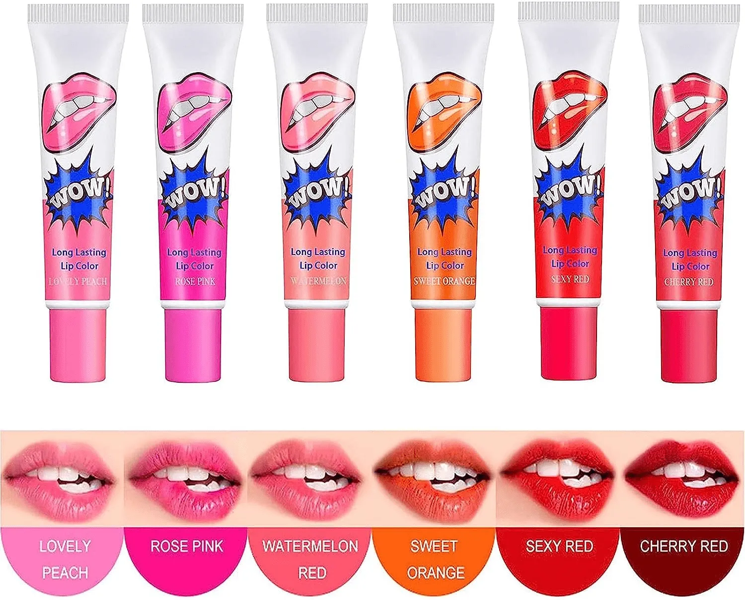 Tattoo Magic Color Lip Gloss Sets Colorful Glossy Lipstick Waterproof