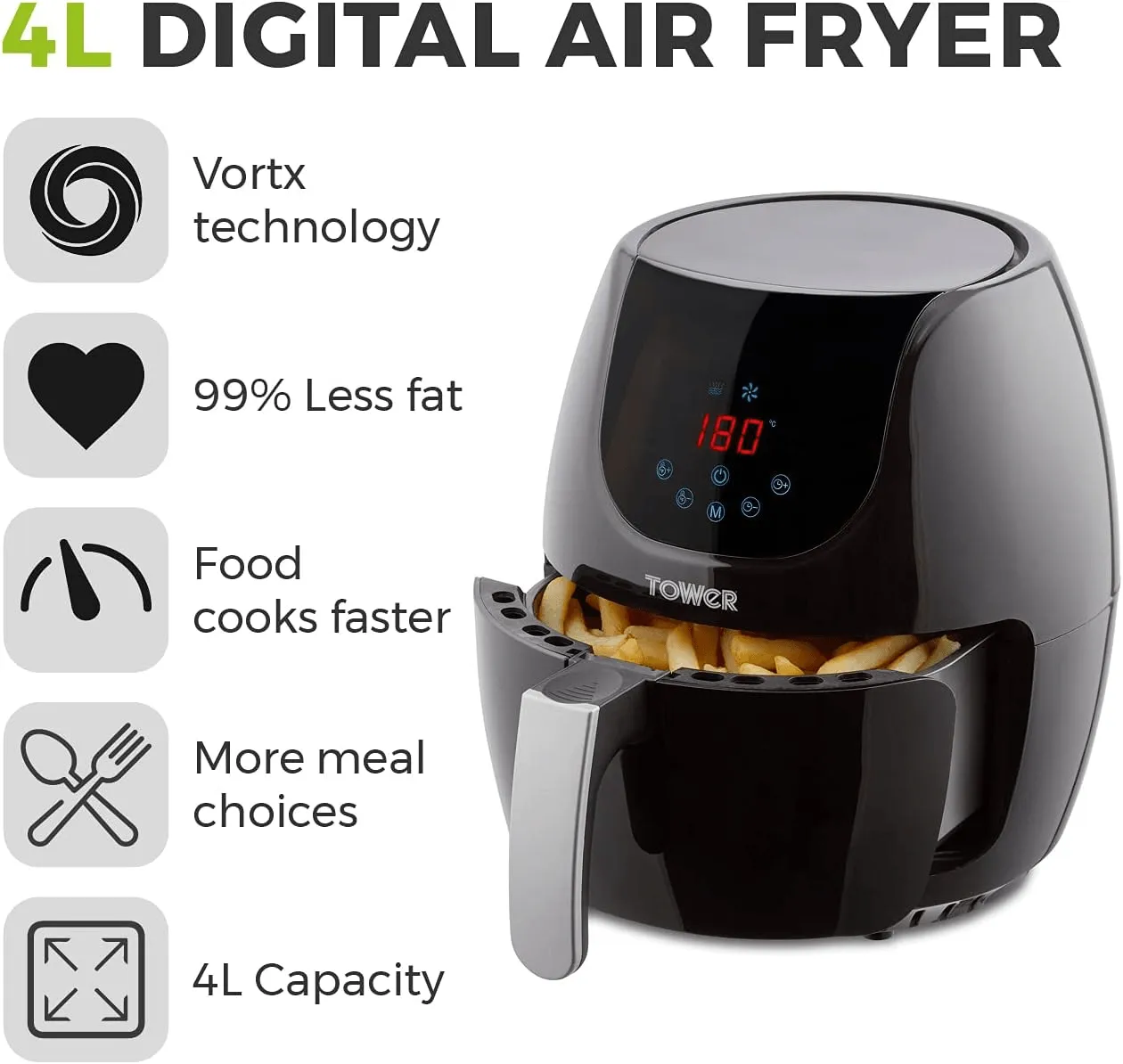 Family Size Digital Air Fryer with Rapid Air Circulation