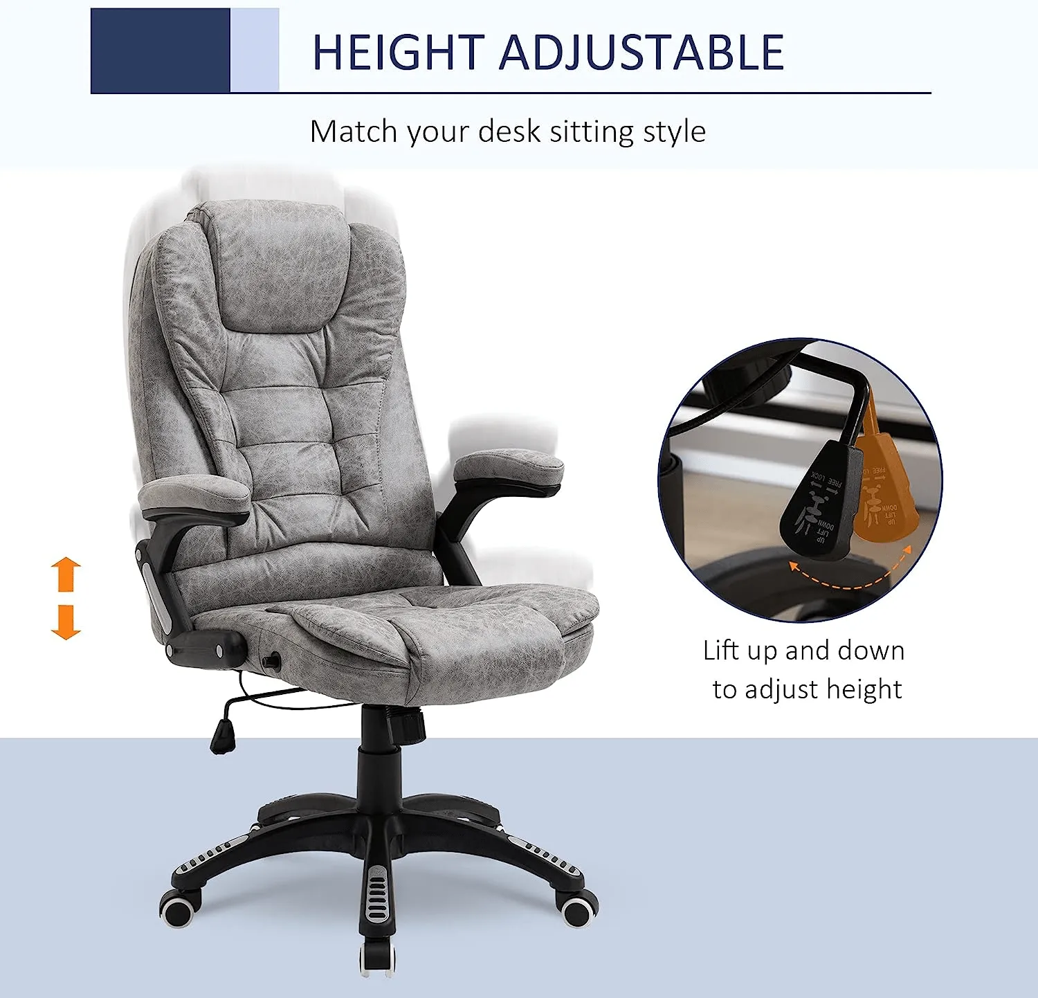 Swivel Task Office Chair for Home Ergonomic Microfibre