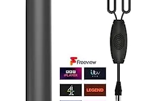 Indoor TV Aerial with Signal Booster and Magnetic Base